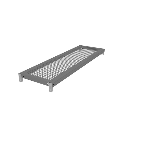 Tennsco Z-Line Additional Perf. Steel Shelf W/ Clips, 36"Wx12"Dx1 5/16"H, Gry ZMPS-3612-MGY - main